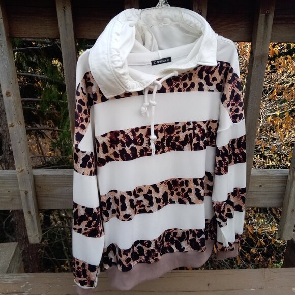 Sheilay animal print hoodie sz L - Picture 1 of 10